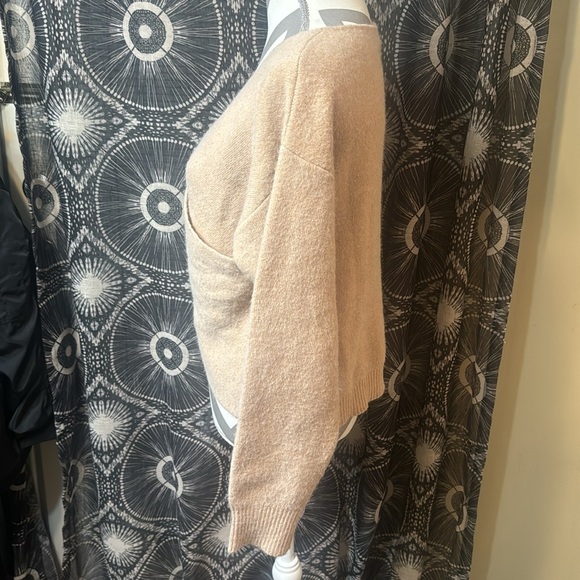 Tan ANDREE By Unit Cross Front Sweater - Size Medium - Picture 4 of 10